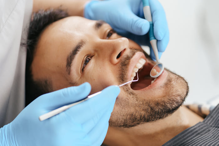Paciente em atendimento odontológico.